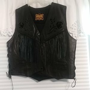 Genuine Leather Fringe Vest